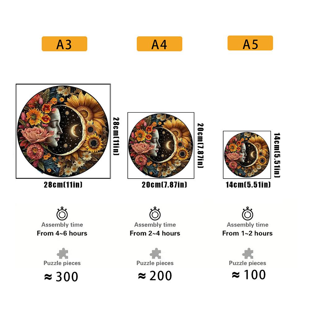 Non-Toxic Moon A3/A4/A5 Size Wood Jigsaw Puzzle With For Adults Children Not Common Shape A Gifts For Parent-Child Games And Family Fu