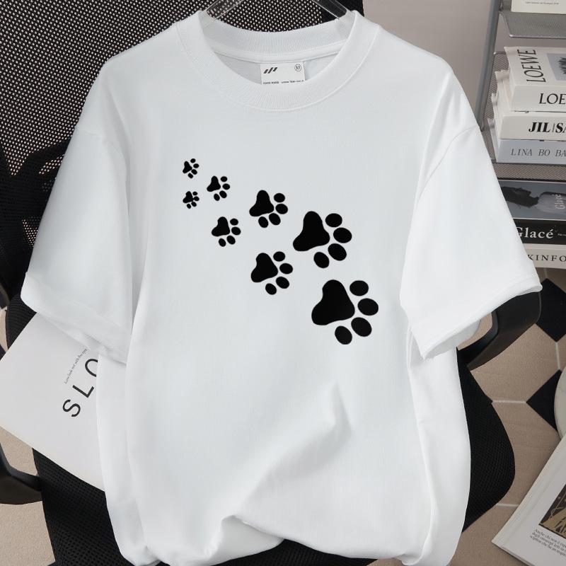 Creative Dog Print Unisex Loose Fit T-Shirt - 260g Pure Cotton, Casual Short Sleeve