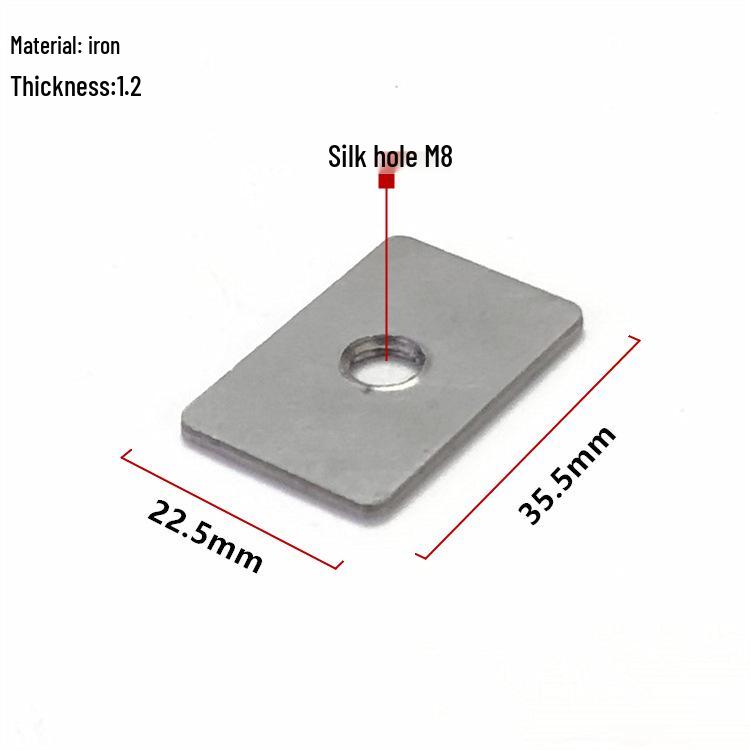 Stainless Steel Square Tube Connector with Threaded Hole for Storage Rack Assembly