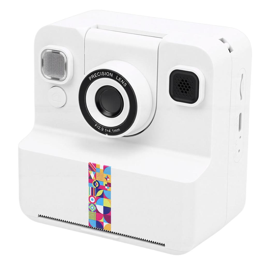   Print Camera White 2.4 Inch Screen 16X Zoom 1080P Digital Camera with Print Paper for Present