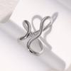 Finger Ring Open Adjustable Fit Women Ring Stainless Steel Texture Exaggerated Unconventional Lines Design Finger Band Jewelry Gift