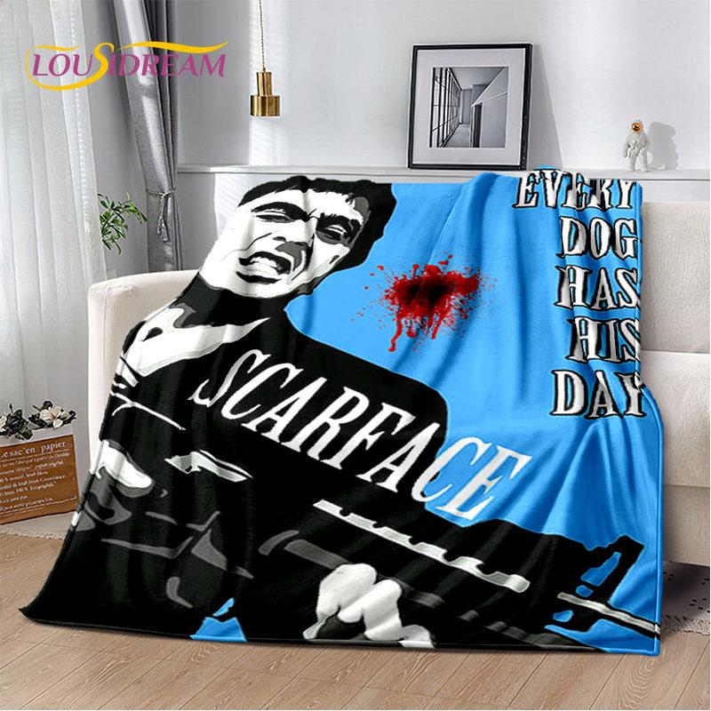 Movie Scarface Tony 3D Printing Soft Plush Blanket,Flannel Blanket Throw Blanket for Living Room Bedroom Bed Sofa Picnic Cover