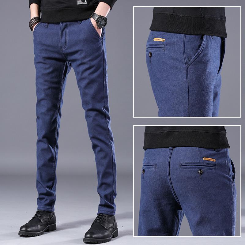 

Autumn 2021 Men s Trendy Slim Fit Straight Leg Casual Pants - Youth Korean Style 30 королевский синий