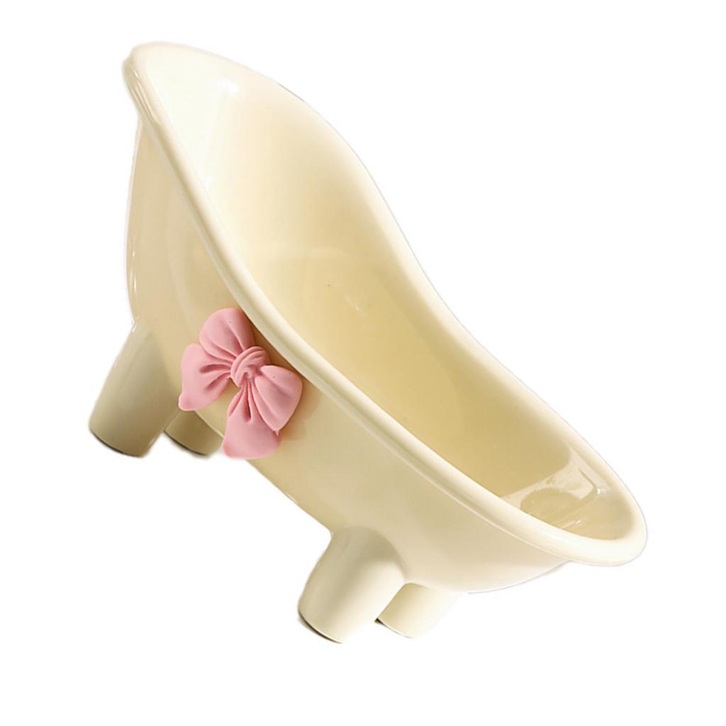 Bathtub Soap Dish Plastic Decortative Soap Dish Holder with Bow Tie for Bathroom Toilet