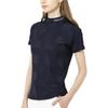 FootJoy Women's Check Jacquard Short Sleeve Mock Neck Golf Shirt, Dark Navy, Size M (FJW-S25-S03, 34807-M)