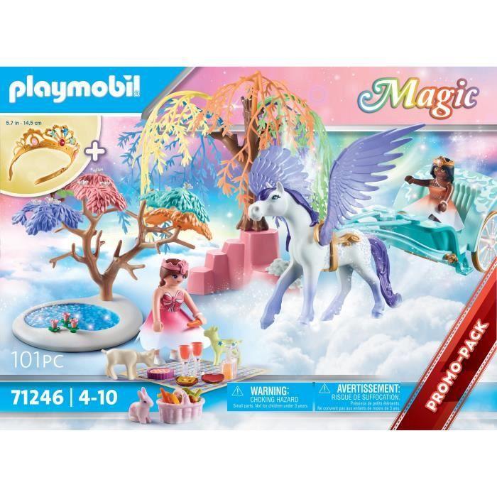 Playmobil - 71246 - princesses - calèche et cheval ailé - 101 pièces - magic