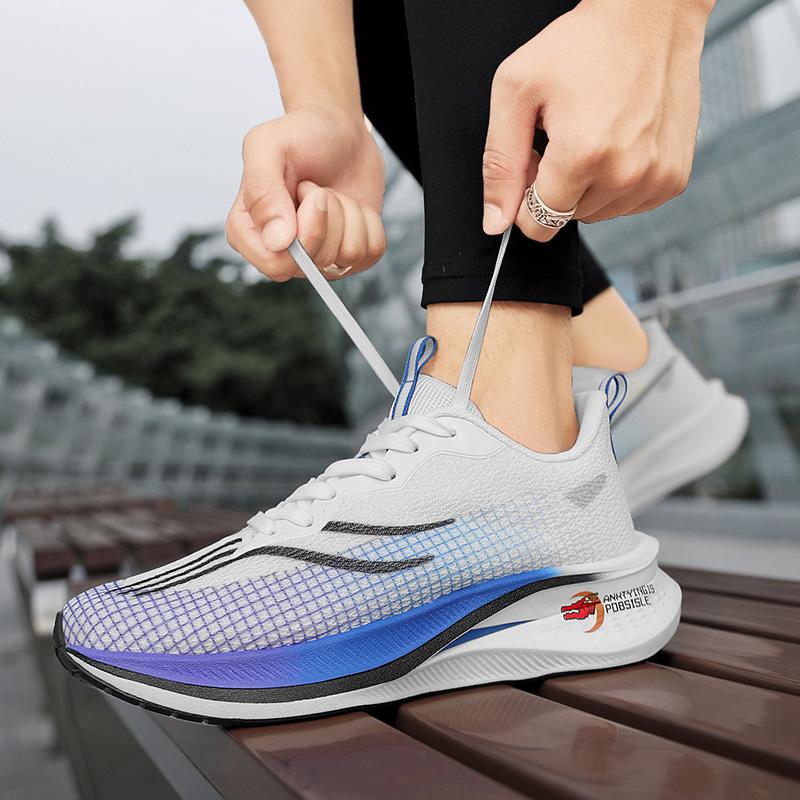 Men's Sports Shoes Lightweight Breathable Mesh Running Shoes Men Thick Sole Cushioning Training Fitness Running Tennis Shoes