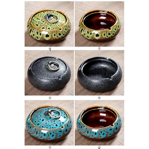 Ashtray creative personality trend anti-fly ash ins wind home living room atmospheric ash with cover cute girl
