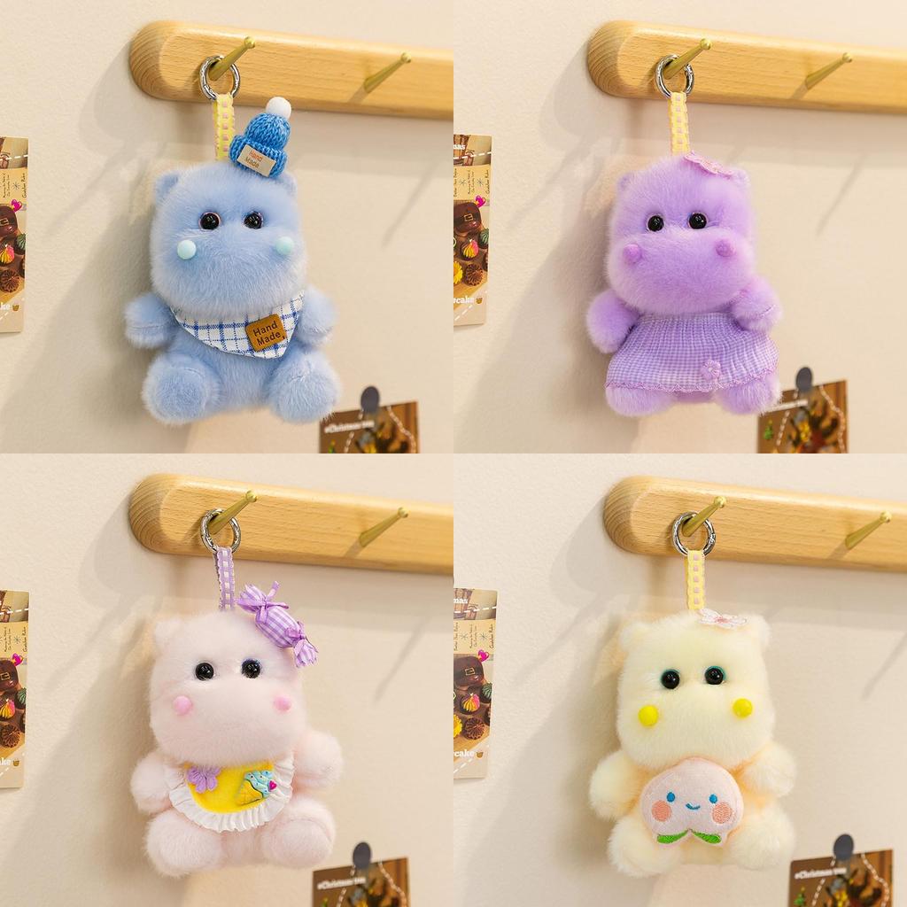 Plush Hippo Backpack Charm With Pp Cotton Filling For Girls And Kids