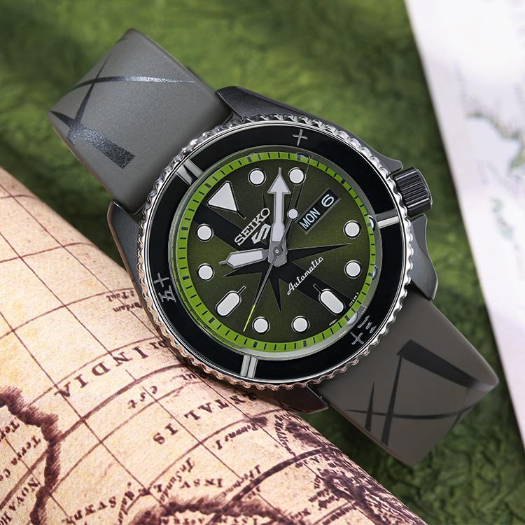 Seiko 5 One Piece Collaboration Sports Casual Waterproof Solar Diving Limited Edition Mechanical Movement Watch Unisex Watches Green SRPH67K1