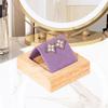Earring Holder Display Tray Gift Soft Velvet Surface Organizer Wooden Earrings Stand