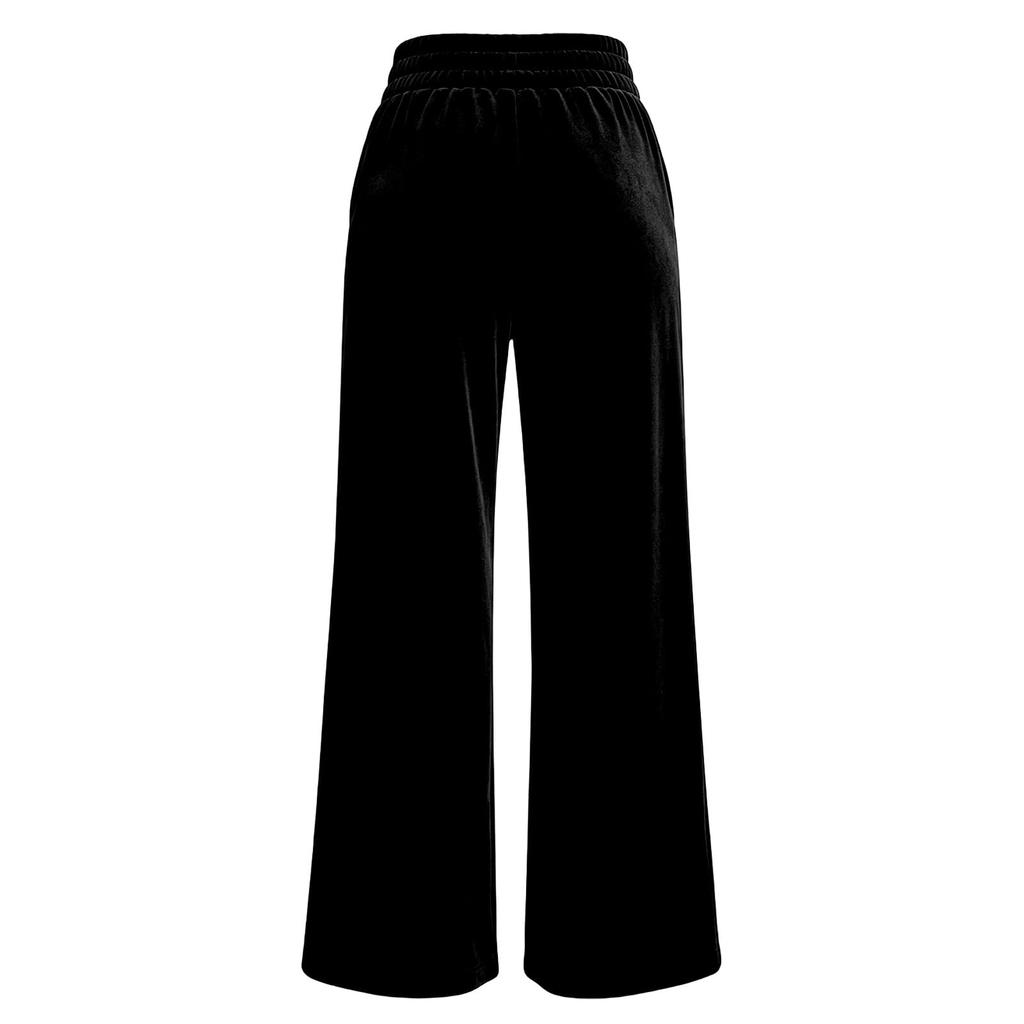Damen High Waist Weite Hosen mit Kordelzug und Taschen Farbe Lässig Sportliche Hosen