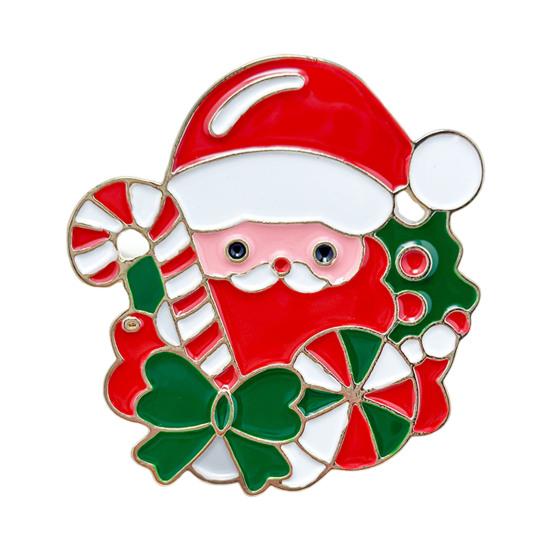 Zinc Alloy Santa Claus Brooch Enamel Cartoon Father Christmas Pin Sweater Coat Backpack Decoration Clothing Accessories Festival Holiday Gift