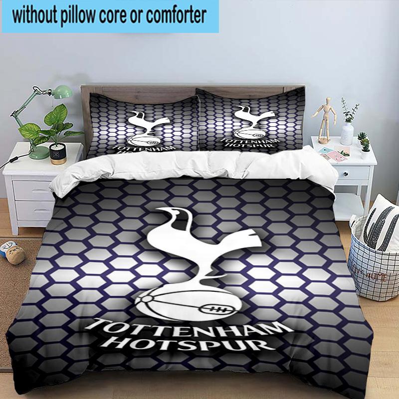 3pcs Tottenham Hotspur F.C Design Printed Bedding Set Duvet Cover Closure Includes 1 Duvet Cover & 2 Pillowcases Bedding Sets Home Decor Gifts