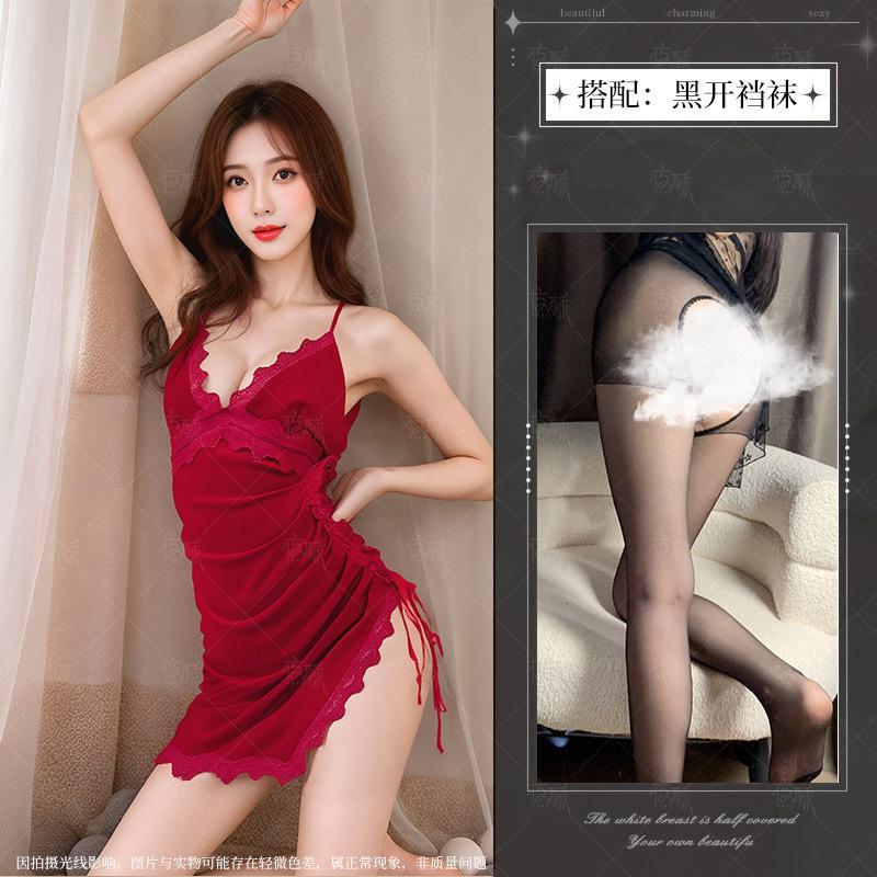 Sexy lingerie free pure desire small chest bed hot passion midnight charm robe teasing nightdress