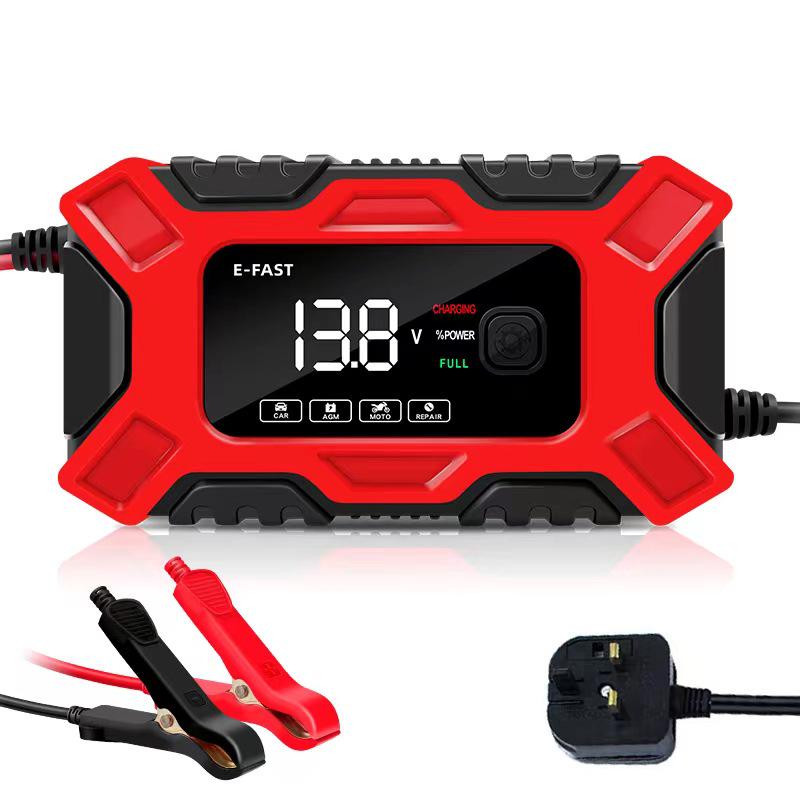 E-FAST 12V Auto-Stop Battery Charger for Motorcycles & Cars