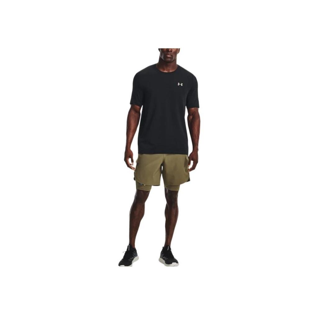 Under Armour Woven Series Solid Color Straight-Leg Athletic Shorts Men Bottoms Tent-Green 1351667-361