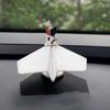 Solar Powered Rotating Airplanes Car Accessory Dashboard Decoration ABS Craft with Secure Silicone Mount for Long Travel