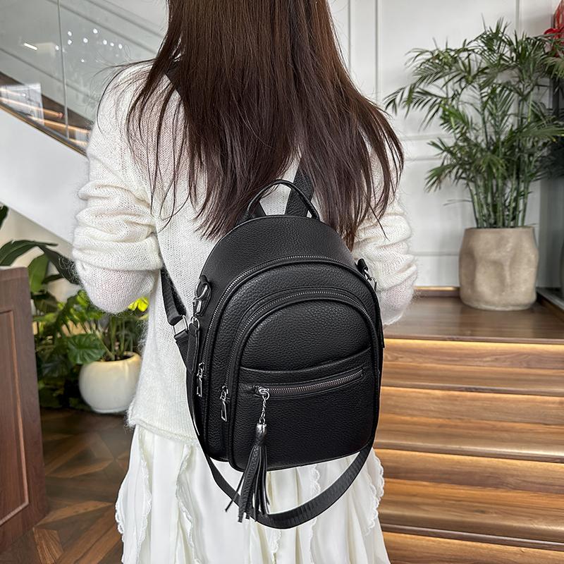 Women's Tassel Backpack Multi-Function Shoulder Bag Large Capacity Waterproof Backpack