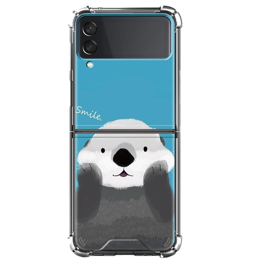 

Прозрачный мягкий чехол AirBag для Samsung Galaxy Z Flip 3, противоударный чехол-бампер для телефона ZFlip3 5G, роскошный чехол с рисунком милого животного, капа Galaxy Z Flip 5G