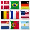 Flag Series Patterns Digital Printing Short Plush Pillow Covers Decorative For Car Sofa Office Cushion Cover Home Goods 60X60Cm