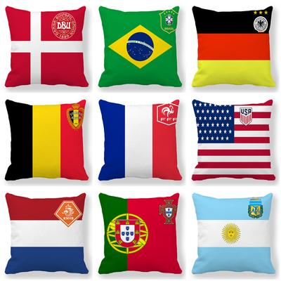 Flag Series Patterns Digital Printing Short Plush Pillow Covers Decorative For Car Sofa Office Cushion Cover Home Goods 60X60Cm