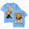 New Demon Slayer Zenitsu Agatsuma T Shirt Men Fashion Manga T-shirts Cool Two-sided Graphics Unisex Tops Anime Homme Camiseta