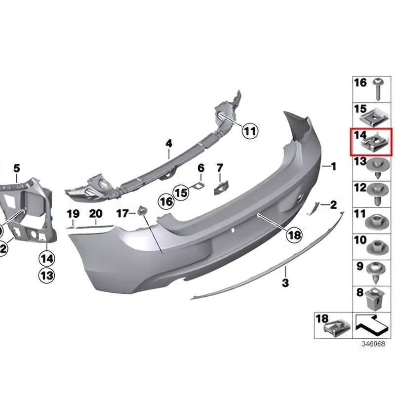 20PCS Car Chassis Mudguard Guard Plate Screw Nut Base Snaps Clips For BMW 5 Series 2 Series 3 Series X1 X2 X3 X4 X5 X6