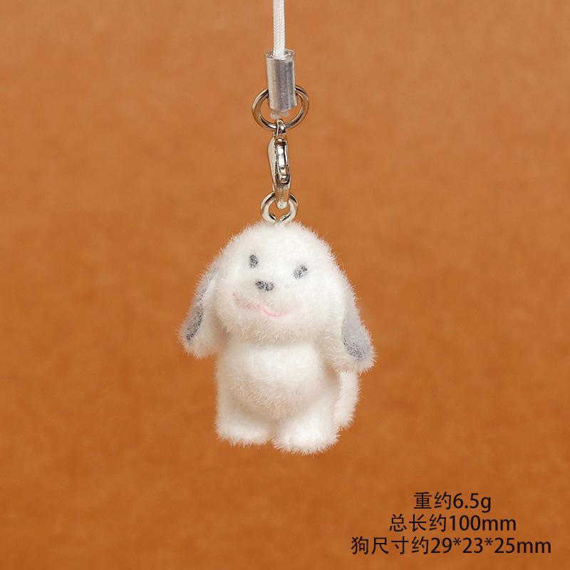 Flocked Puppy for Women Girl Mobile Phone Lanyard Dog Lovers Bag Charms Tremdy Key Chains Couple Friend Kids Gift Bag Charm