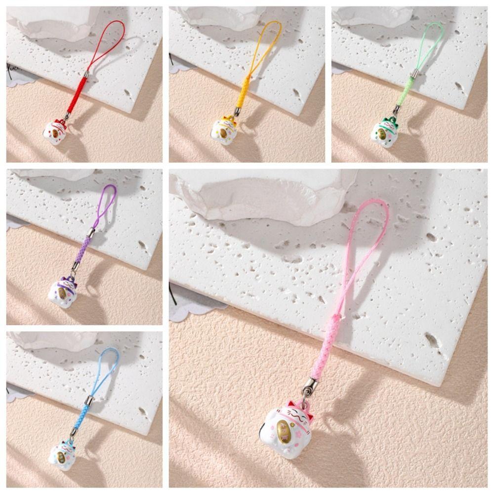 Chinese Style Lucky Cat Phone Charms Lucky Cat Fortune Cat Keychain Female Lady Girl