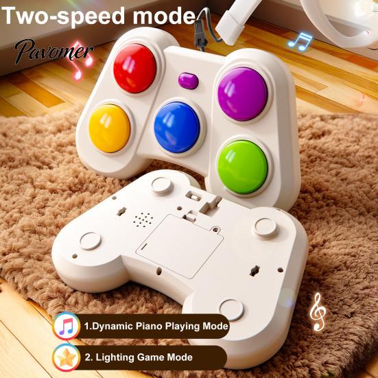 Interactive Light-up Game Machine Fast Push Rhythm with Light Strip, Color Learning & Hand-Eye Coordination Training, Kids Electric Reaction