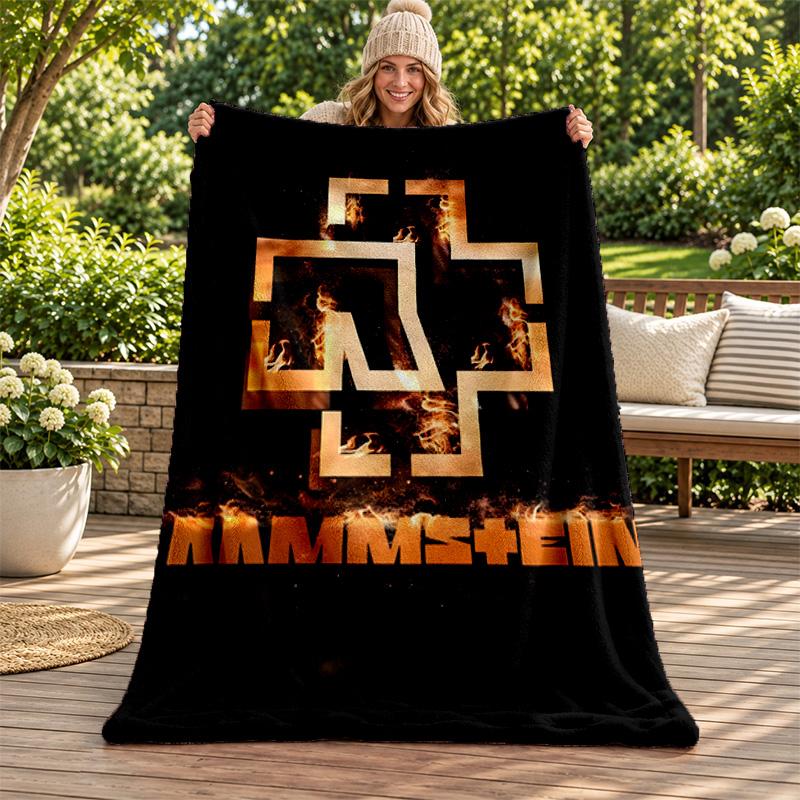 Rammstein blanket Flannel Blanket Soft Cozy Plush Throw for Sofa Bed Lightweight Home Decoration Gifts for Christmas various holidays