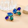 Pinkdudu Bohemian Style Fashionable Colorful Rhinestone Earrings  European American Full Rhinestone Flower Earrings PD2188