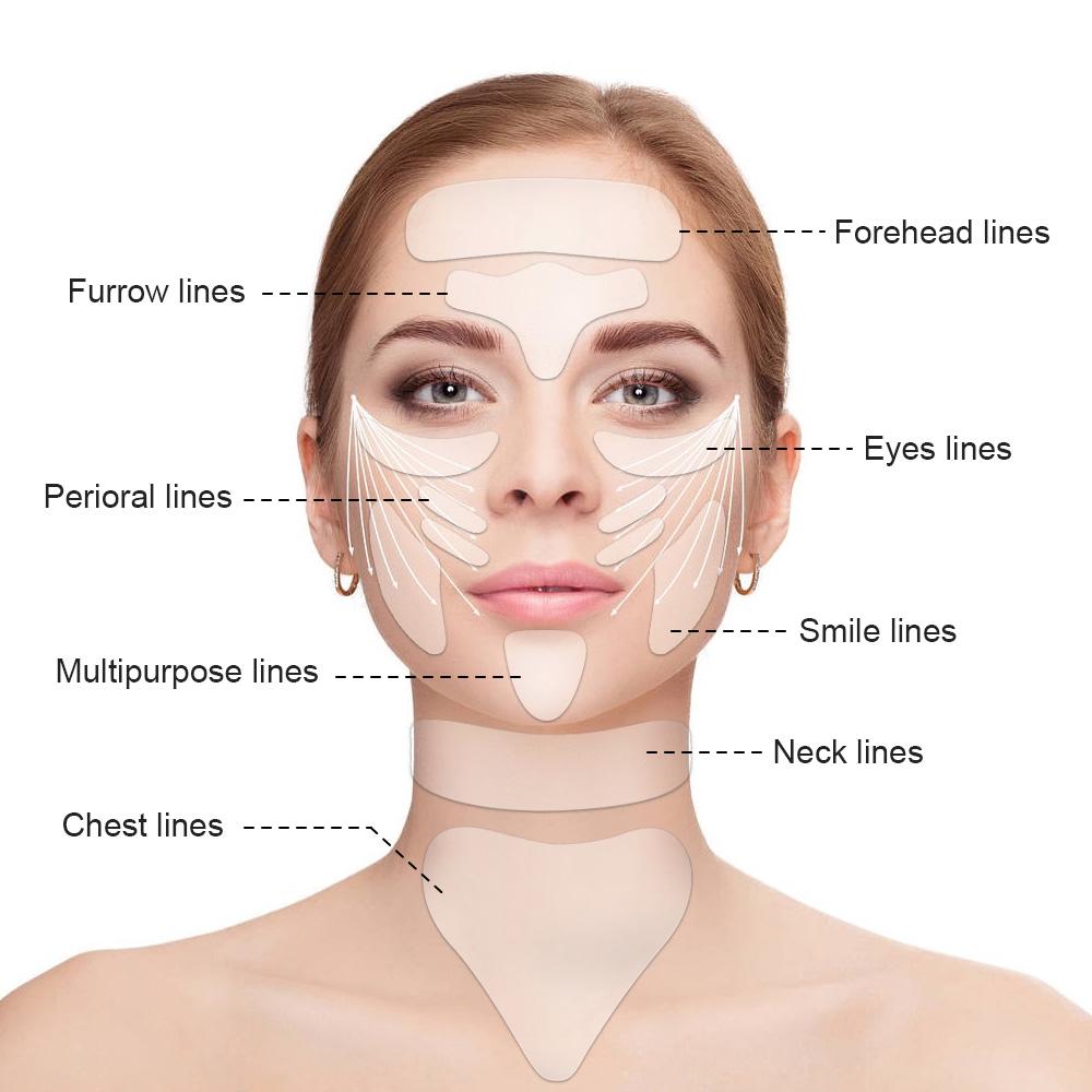 3-18Piece Set Anti-Wrinkle Stickers Women Reusable Silicone Removal Sticker Face Forehead Neck Pad Aging Skin Lifting Care Patch