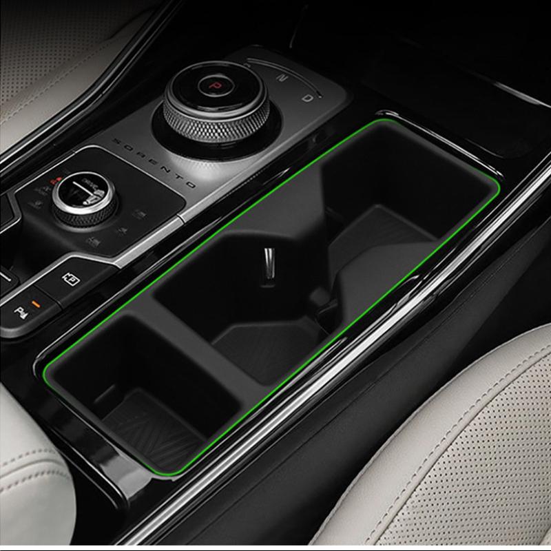 Cup Holder Silicone Anti-Slip Mat For KIA Sorento 2021-2025 Wireless Charging Pad Armrest Storage Tray Car Interior Accessories