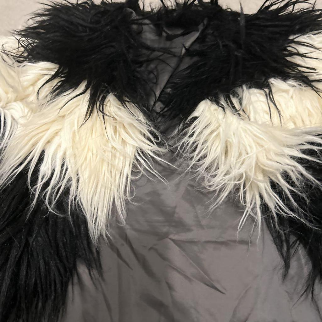 [USED] Excellent condition DIESEL faux fur coat in black and white