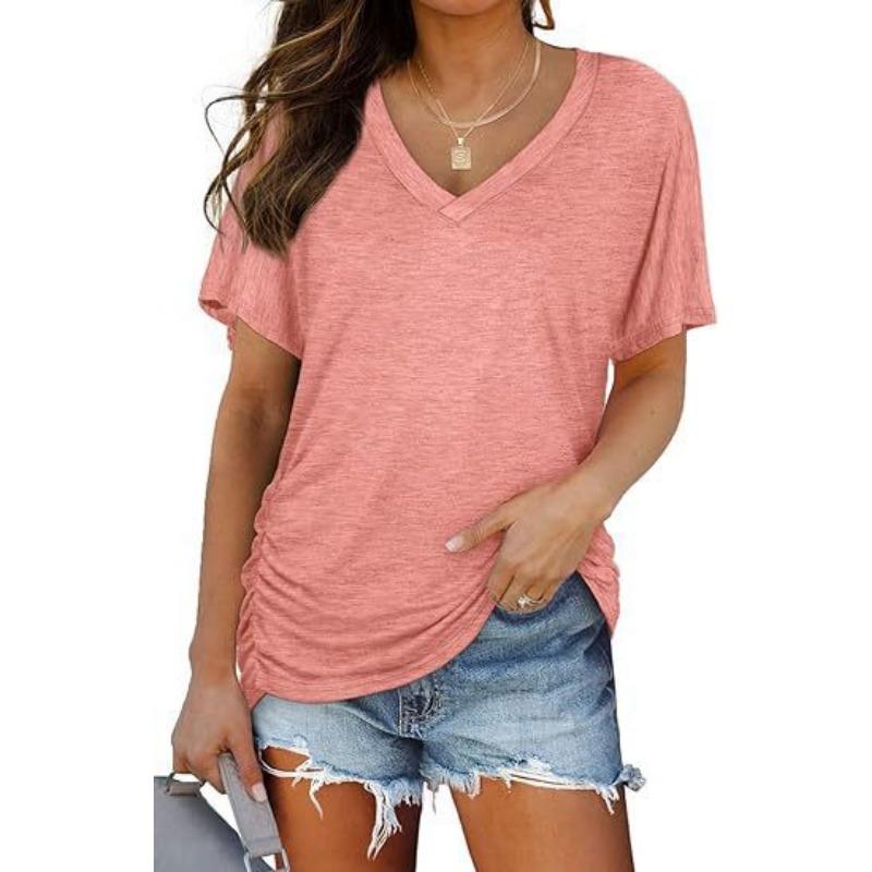Women's Striped  T-Shirts (women’s) Printed Fashion Gradient Short Sleeved Casual V-neck T-shirt for Women