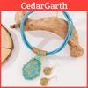 Geometric Resin Necklace And Earrings Set With Sparkling Big Gems For Summer Fashion Style