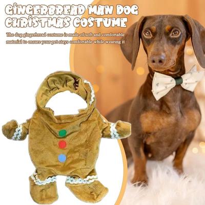 Gingerbread Christmas Dog Clothes Christmas Dog Costumes Clothes Holiday Pet Outfit Clothes Dog Christmas Cosplay Clothing For