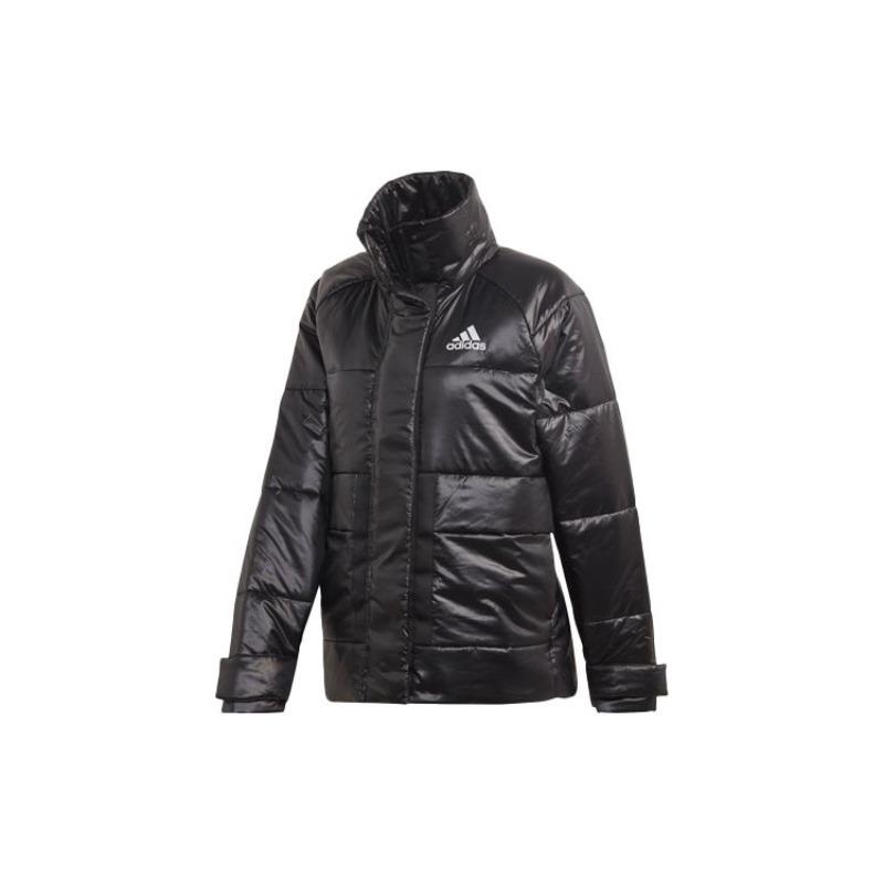 adidas Lockere Winddichte Warme Sport-Baumwolljacke mit Stehkragen für Damen Jacken Schwarz FT2549