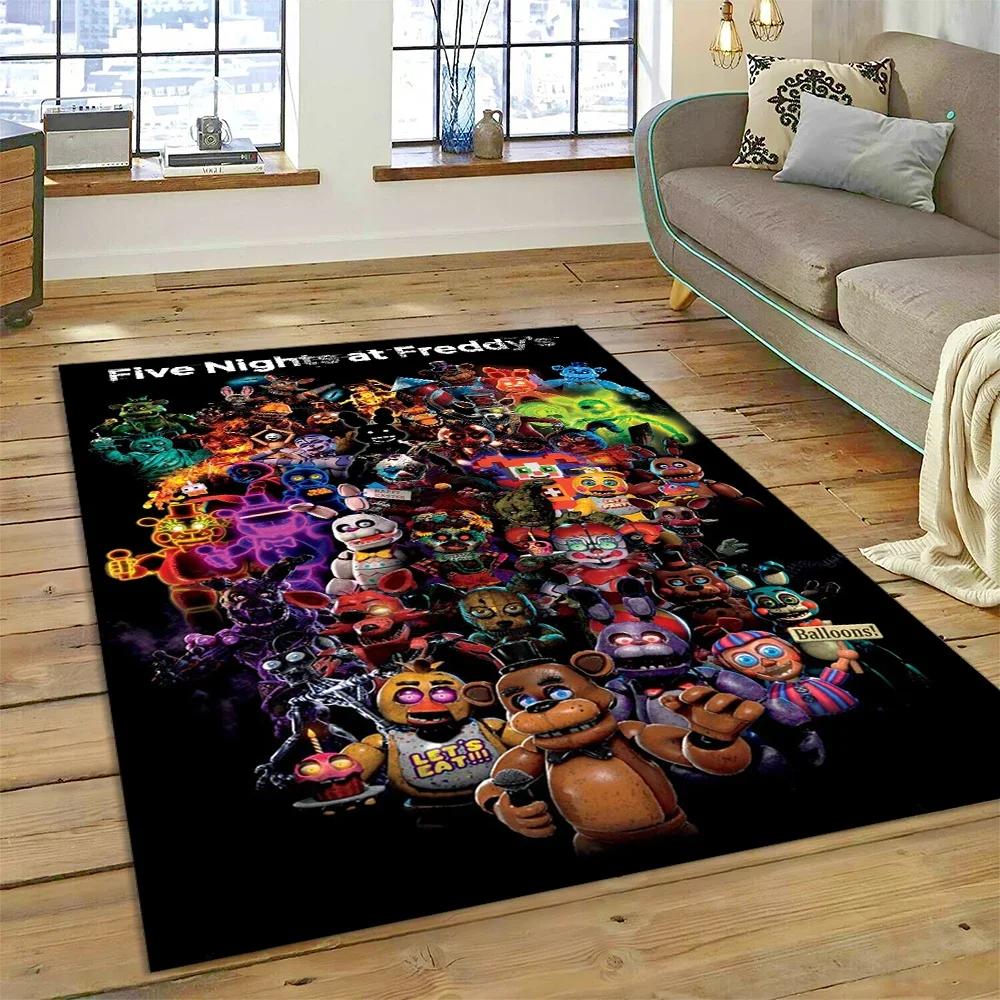 3D Hororová hra FNAF-F Freddy Koberec pro Obývací pokoj Ložnici Domácí Dekorace na Pohovku, Koberec do Dětského Herního Koutku Protiskluzová Podložka Dárek
