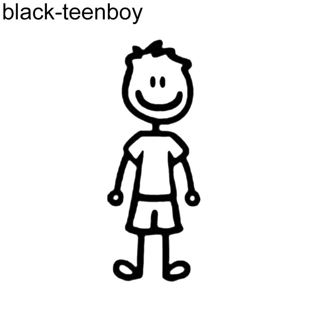 

Забавная фигурка члена семьи, собака, кошка, декор автомобиля, наклейка, наклейка для окна, двери