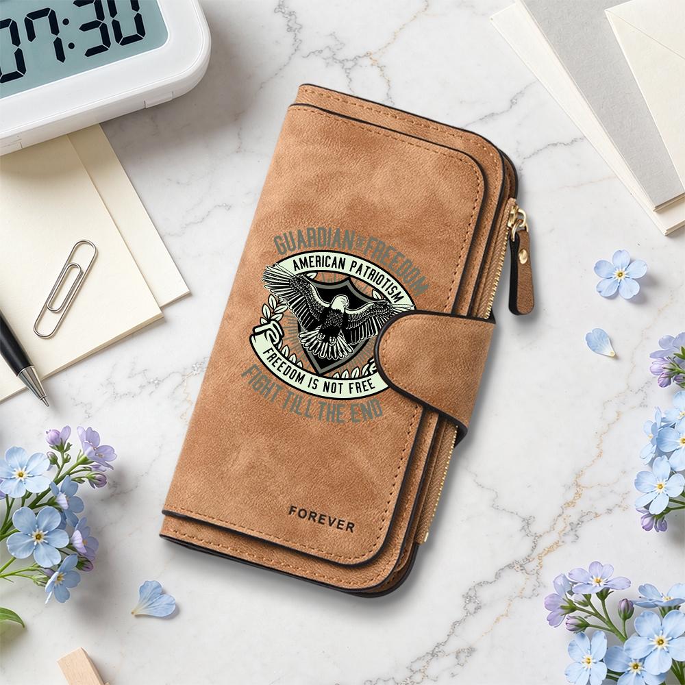 Patriotic Eagle Purse Fashion Long Wallet Multi Card Holder Casual Daily Clutch