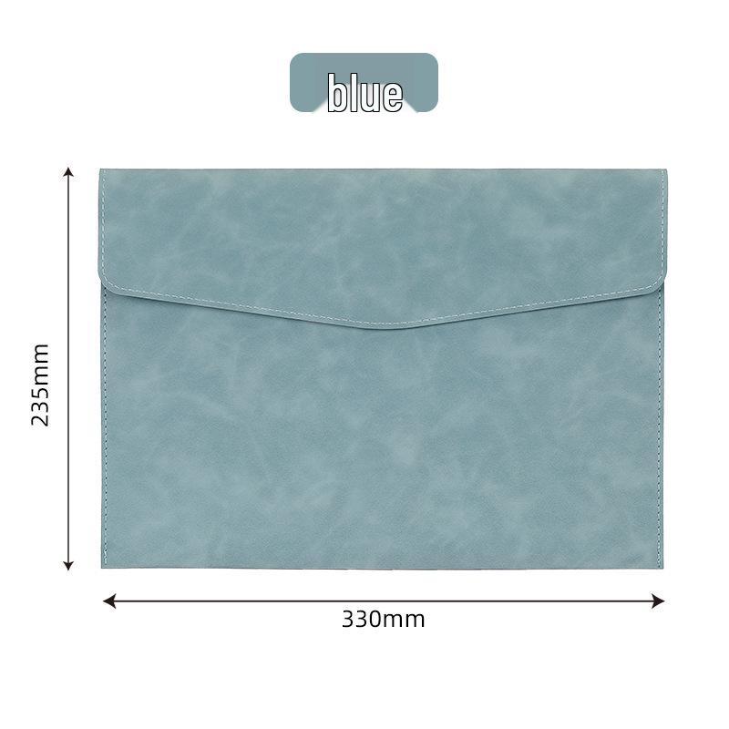 Leather A4 Document Folder - Korean Style Customizable File Bag with Logo Option