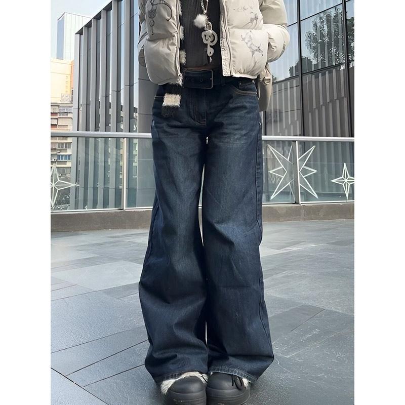 Y2K Baggy Jeans for Women Trendy Low Rise Casual Straight Leg Boyfriend Jeans Denim Pants with Pocket Streetwear