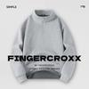 Fingercroxx IT Herren Fleece-gefüttertes Sweatshirt mit Stehkragen und halbem Reißverschluss