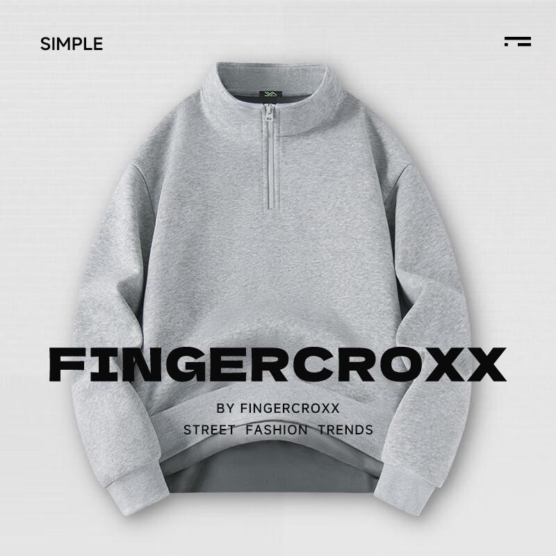 Fingercroxx IT Men's Fleece-Lined Stand-Collar Half-Zip Sweatshirt