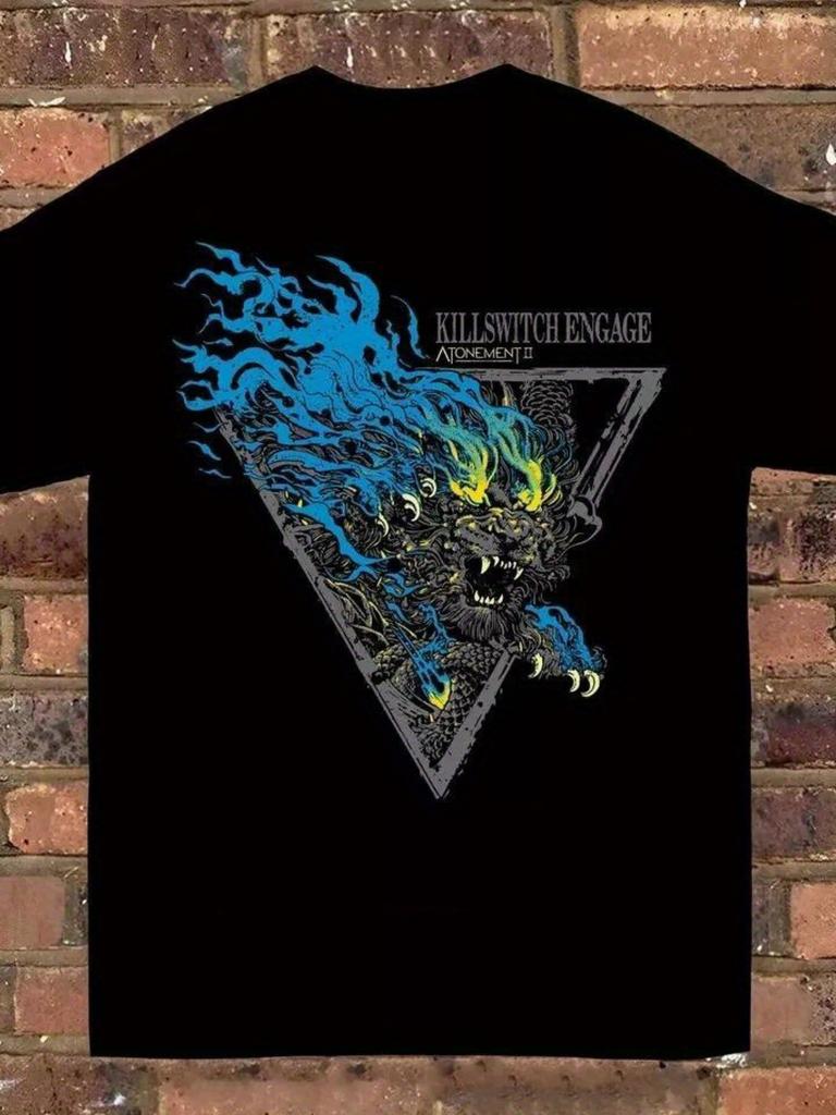 Killswitch Engage Atonement II Graphic T-Shirt for Men 100% Cotton Soft Breathable Crew Neck Tee with Bold Band Logo