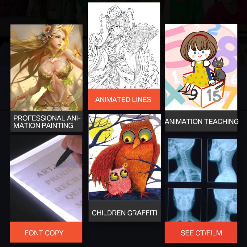 LED A3 Drawing Board Ultra-thin Copyboard Adjustable Dimmable for Artist Animation Sketching Stenciling Painting