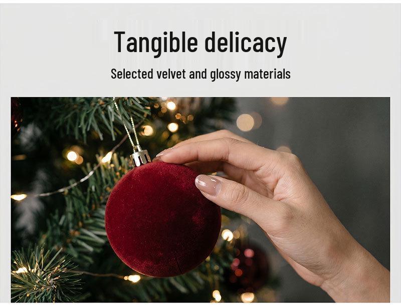 42-Piece Velvet Flocked Christmas Ball Set with Pendants - Bestseller Holiday Decorations